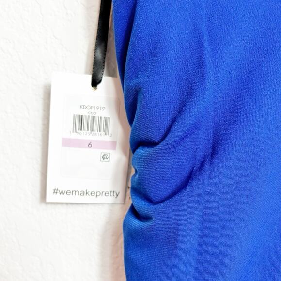 KENSIE WOMEN'S JERSEY BODYCON COWL NECK MINI DRESS COBALT SIZE 6 BRAND NEW - Picture 8 of 9
